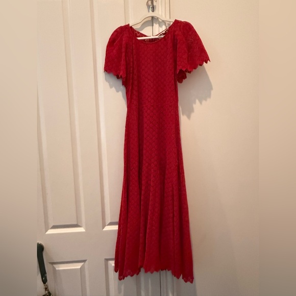 THE GREAT. Red Harmony Midi Dress - Picture 2 of 4
